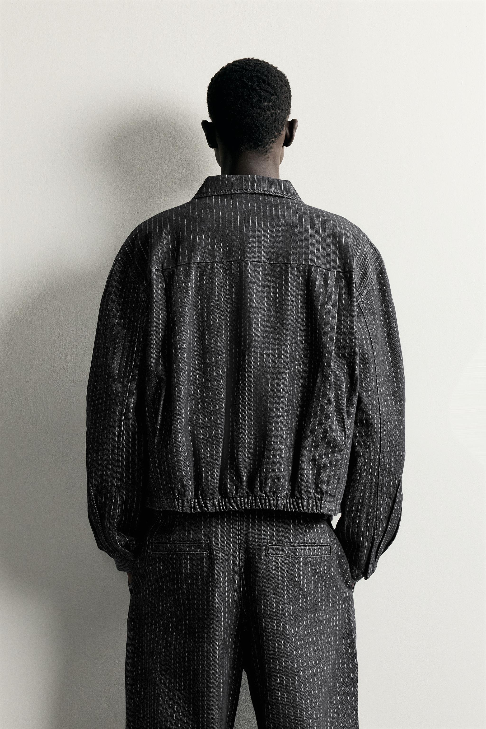 BLOUSON CROPPED À RAYURES